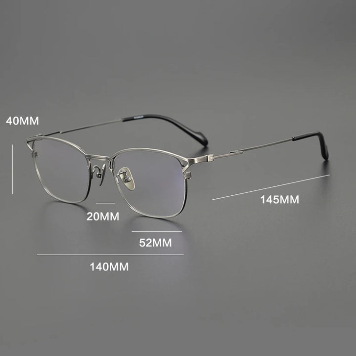 Gatenac Unisex Full Rim Square Titanium Eyeglasses Gxyj1143 Full Rim Gatenac