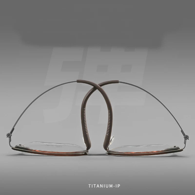 Reven Jate Unisex Full Rim Browline Square Titanium Eyeglasses 2606 Full Rim Reven Jate