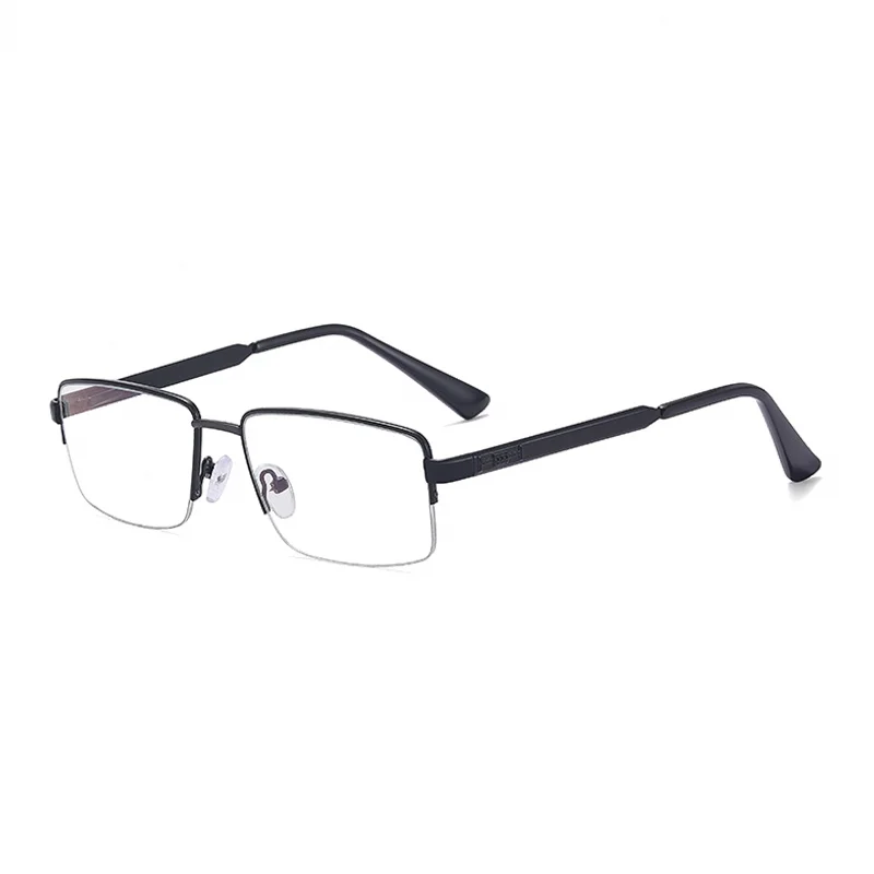 Ralferty Men's Semi Rim Square Alloy Eyeglasses L913 Semi Rim Ralferty C1 Black CHINA