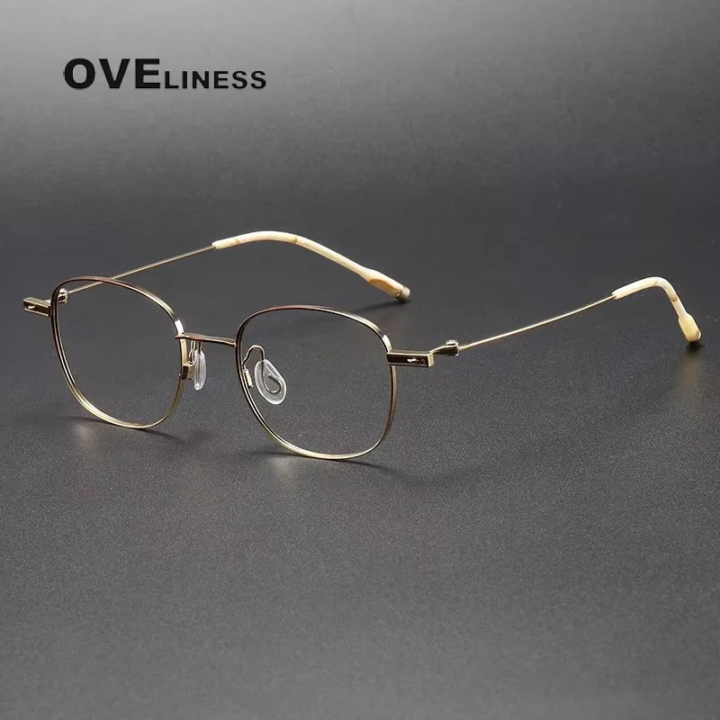 Oveliness Women's Full Rim Polygon Square Titanium Eyeglasses 202034