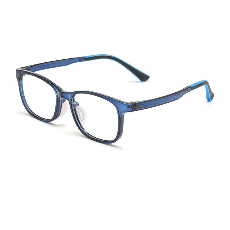 KatKani Unisex Children's Full Rim Square PC Plastic Eyeglasses 89208et Full Rim KatKani Eyeglasses Dark Blue  