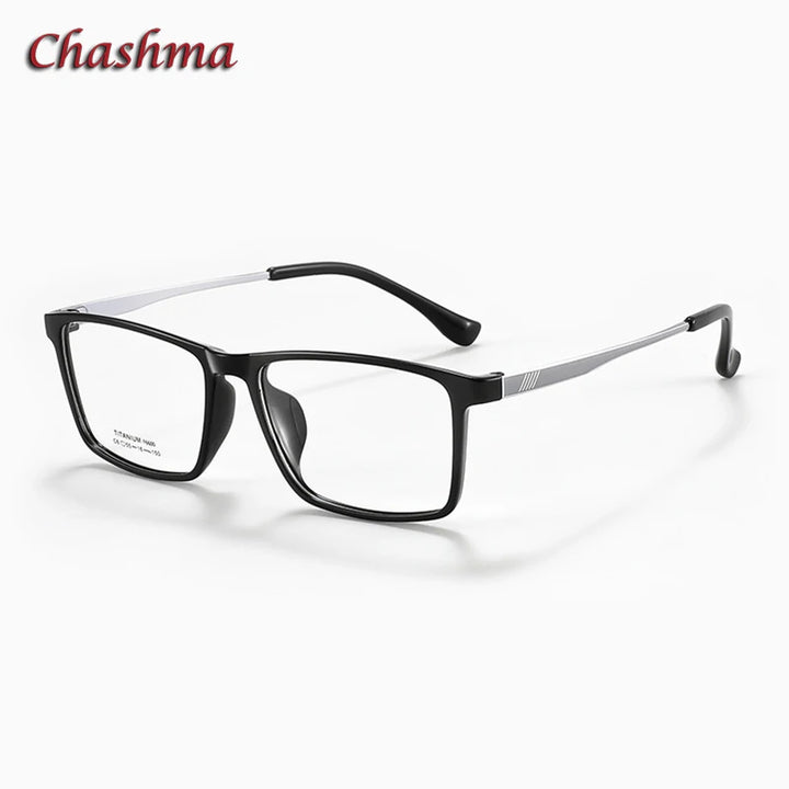 Chashma Ochki Unisex Full Rim Square Titanium Eyeglasses 316600