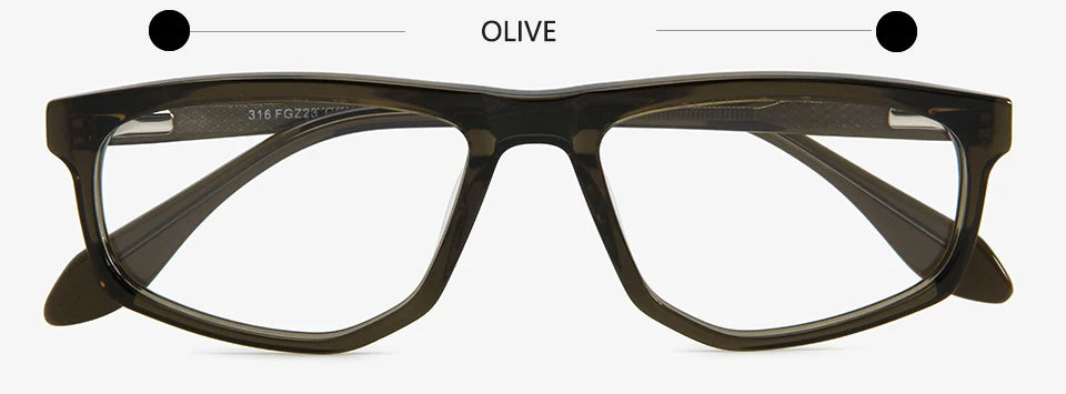 Esnbie Women's Full Rim Rectangle Acetate Eyeglasses 31623 Full Rim Esnbie Olive