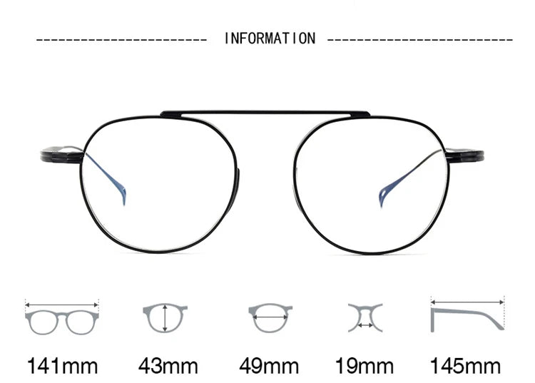 Black Mask Unisex Full Rim Polygon Square Titanium Eyeglasses 49503 Full Rim Black Mask