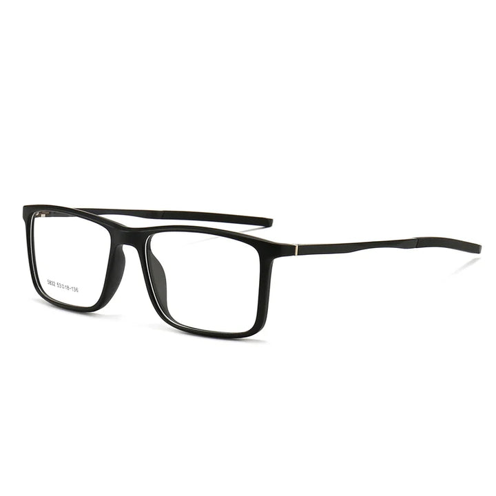 Kocolior Unisex Full Rim Square Tr 90 Aluminium Hyperopic Reading Glasses 5832 Reading Glasses Kocolior Black 0