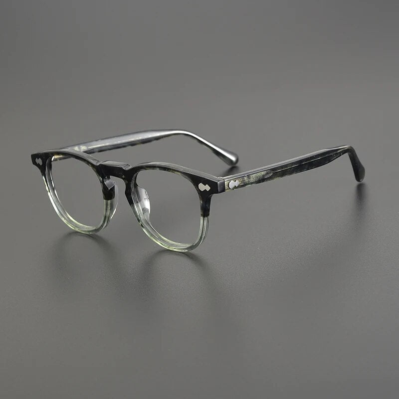 Gatenac Unisex Full Rim Square Acetate Eyeglasses Gxyj1142 Full Rim Gatenac Green