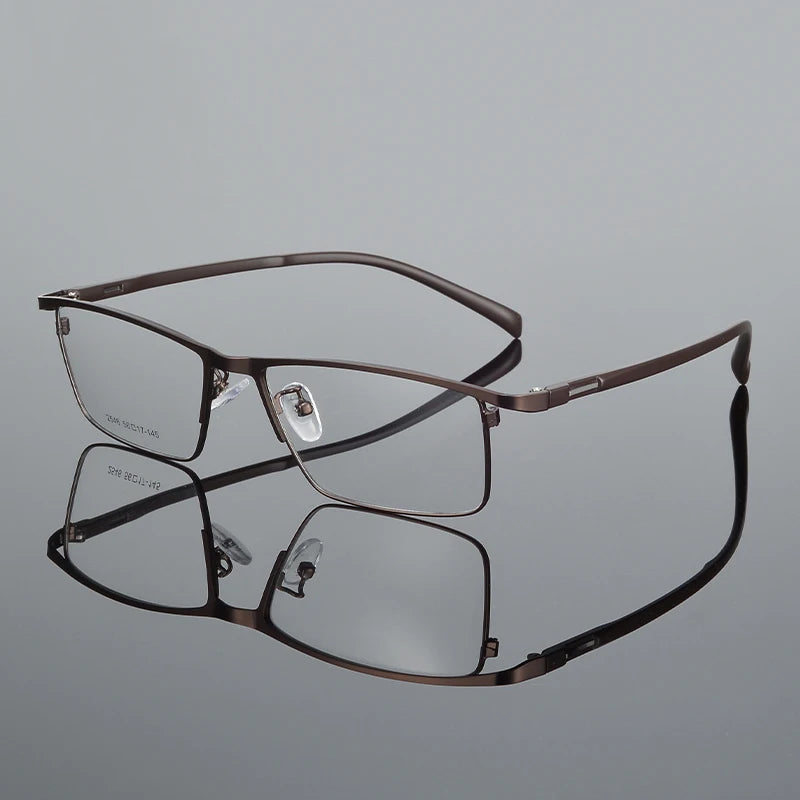 Bclear Unisex Full Rim Square Alloy Eyeglasses 442546 Full Rim Black Mask Brown