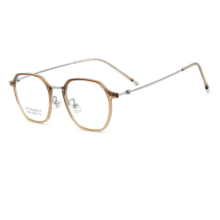 Gmei Women's Full Rim Flat Top Polygon Tr 90 Titanium Eyeglasses 82002