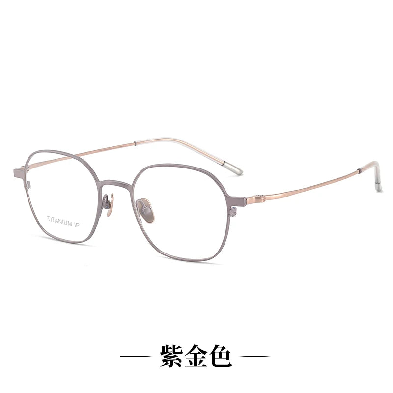 Reven Jate Women's Full Rim Polygon Round Titanium Eyeglasses 8156