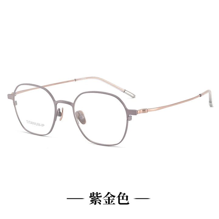 Reven Jate Women's Full Rim Polygon Round Titanium Eyeglasses 8156