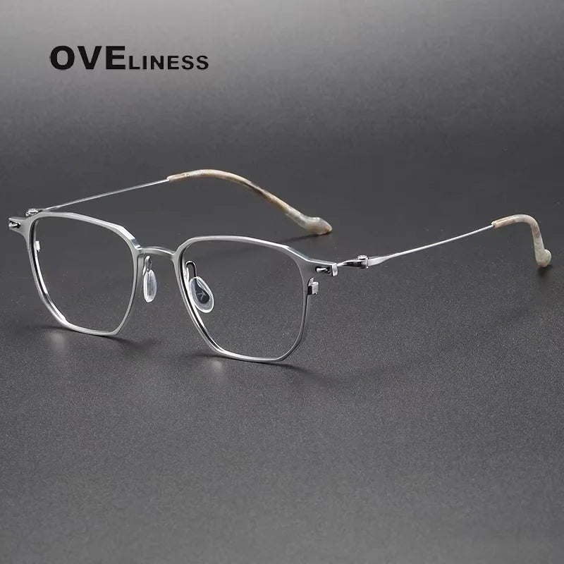 Oveliness Unisex Full Rim Square Titanium Eyeglasses 202317