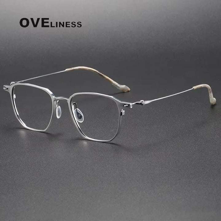 Oveliness Unisex Full Rim Square Titanium Eyeglasses 202317