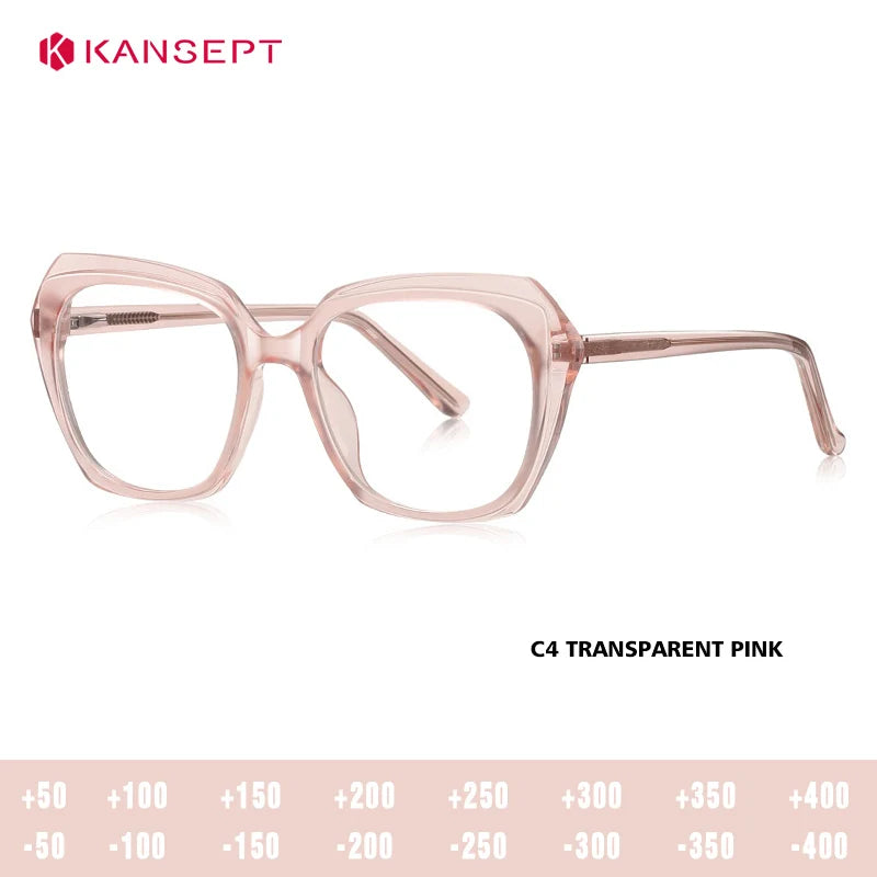 Kansept Women's Full Rim Oval Tr 90 Titanium Reading Glasses 66042