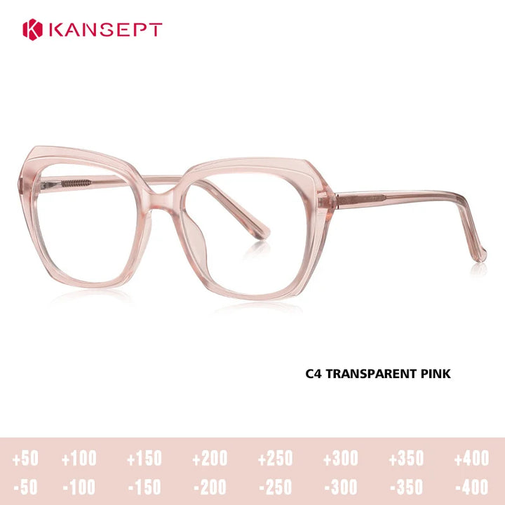 Kansept Women's Full Rim Oval Tr 90 Titanium Reading Glasses 66042