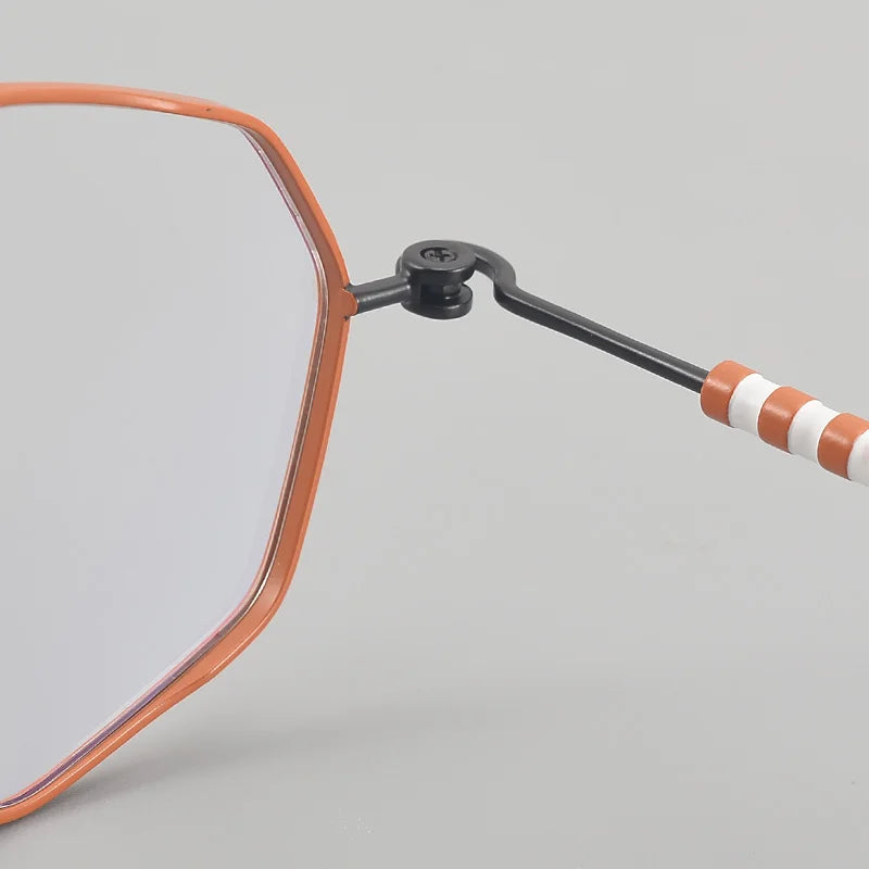 Muzz Women's Full Rim Polygon Round Titanium Eyeglasses 30213 Full Rim Muzz