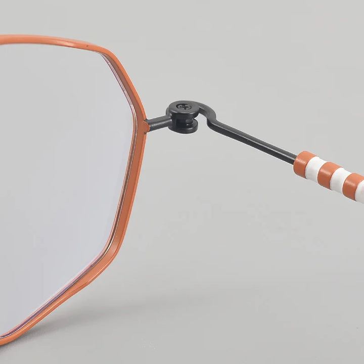 Muzz Women's Full Rim Polygon Round Titanium Eyeglasses 30213 Full Rim Muzz