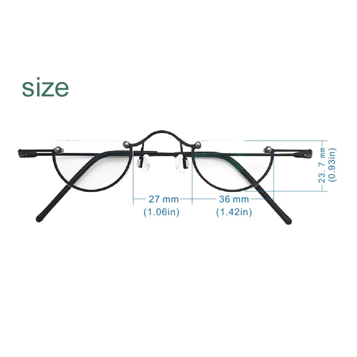 Yujo Unisex Semi Rim Round Alloy Reading Glasses 71193 Reading Glasses Yujo   