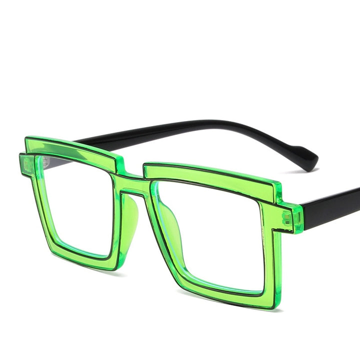 CCspace Unisex Full Rim Square Tr 90 Titanium Eyeglasses 56791 Full Rim CCspace C1Green