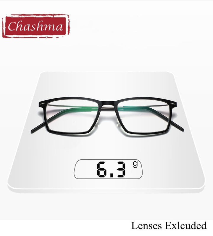 Chashma Unisex Full Rim Square Acetate Titanium Eyeglasses 6544 Full Rim Chashma