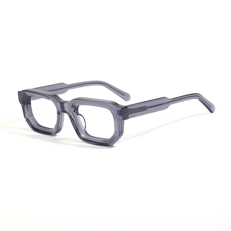 Black Mask Unisex Full Rim Brow Line Square Acetate Eyeglasses 22037 Full Rim Black Mask Gray