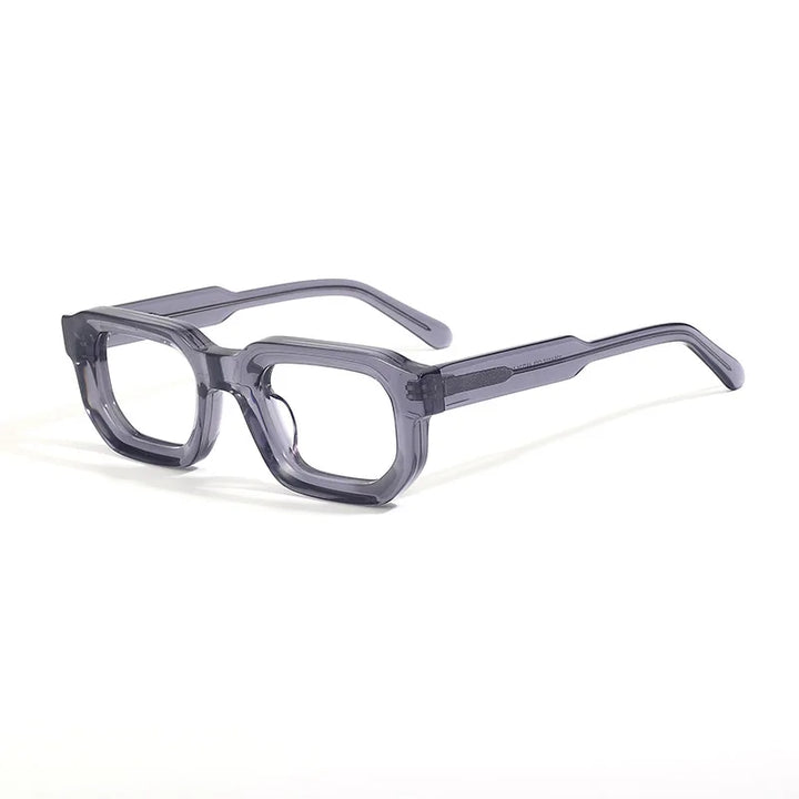 Black Mask Unisex Full Rim Brow Line Square Acetate Eyeglasses 22037 Full Rim Black Mask Gray