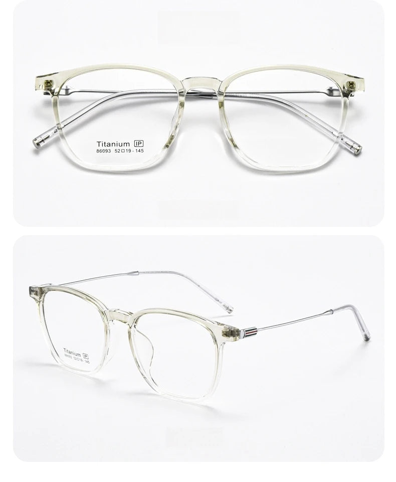 Yimaruili Unisex Full Rim Square Tr 90 Titanium Alloy Eyeglasses 66093