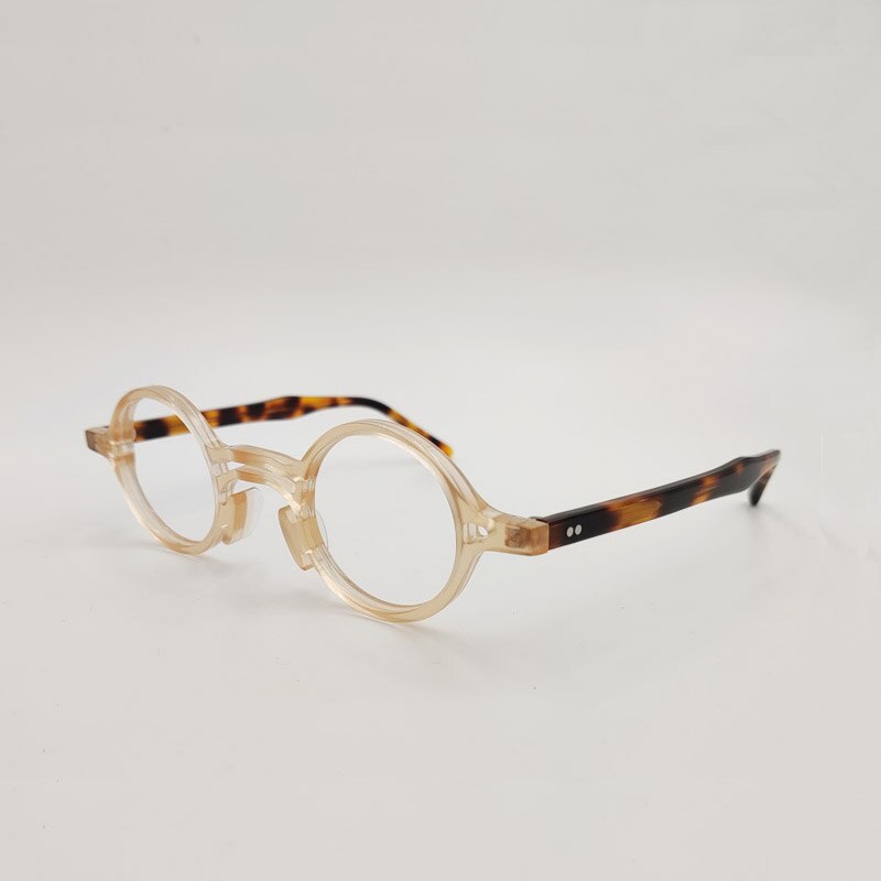 Yujo Unisex Full Rim Small Round Titanium Acetate Eyeglasses Or Polarized Sunglasses Full Rim Yujo