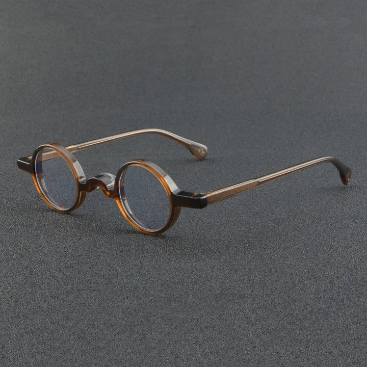 CCspace Unisex Full Rim Small Round Acetate Eyeglasses 56935 Full Rim CCspace C3Tea