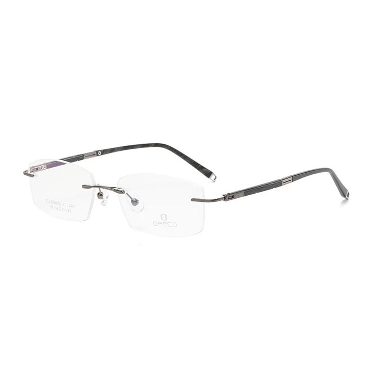 Zirosat Unisex Rimless Square Titanium Eyeglasses Y063 Rimless Zirosat grey  