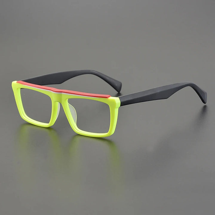 Gatenac Unisex Full Rim Square Frosted Acetate Eyeglasses Gxyj1208 Full Rim Gatenac Frosted Green