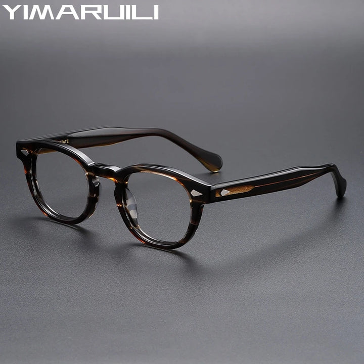 Yimaruili Unisex Full Rim Oval Square Acetate Eyeglasses 56006