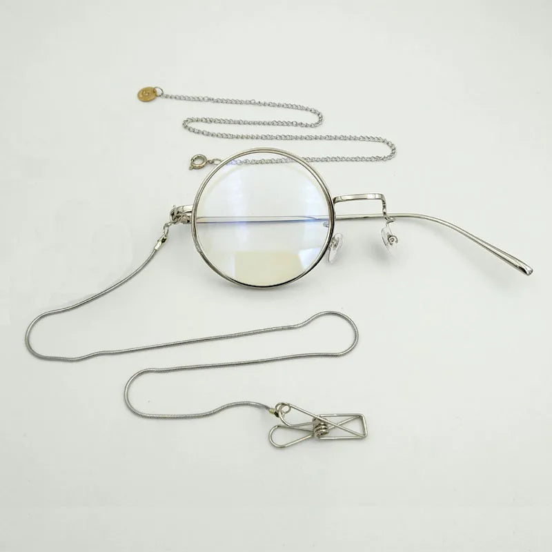 Yujo Unisex Cosplay Full Rim Alloy Monocle Gr7763 Monocle Yujo Silver right eye 1 CHINA 