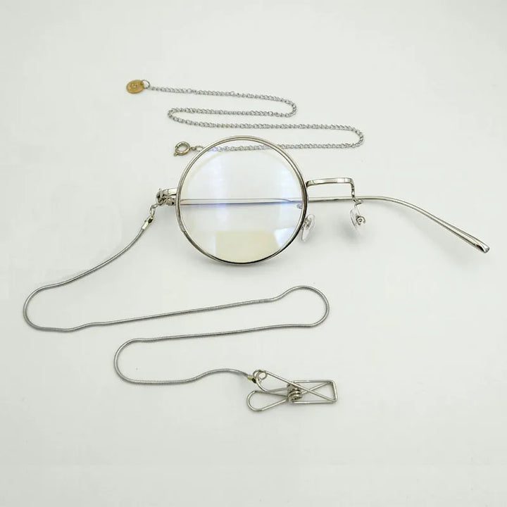 Yujo Unisex Cosplay Full Rim Alloy Monocle Gr7763 Monocle Yujo Silver right eye 1 CHINA