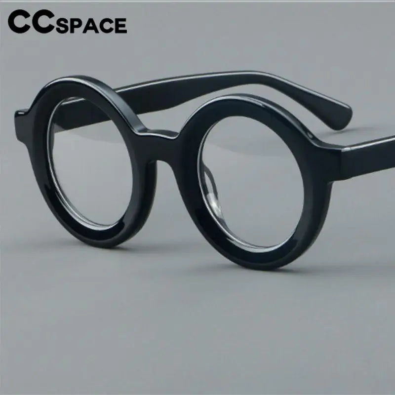 CCspace Unisex Full Rim Round Acetate Eyeglasses 57151 Full Rim CCspace