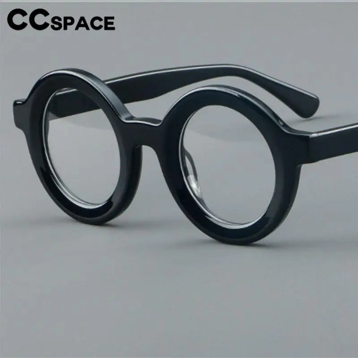 CCspace Unisex Full Rim Round Acetate Eyeglasses 57151 Full Rim CCspace