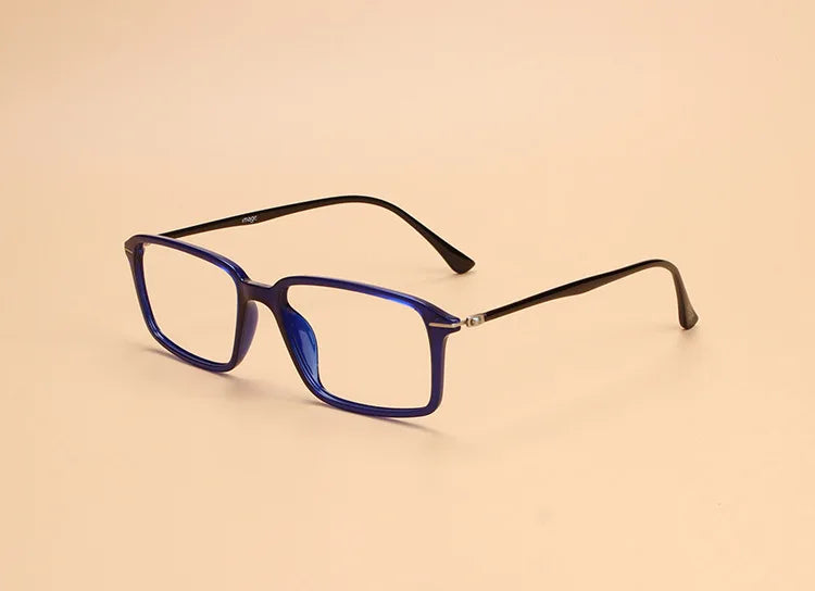 Brightzone Unisex Full Rim Square Ultem Carbon Steel Eyeglasses 79019 Full Rim Brightzone Blue