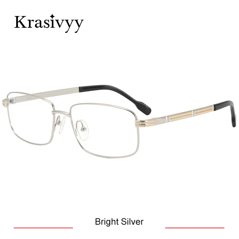 Krasivyy Men's Full Rim Polygon Square Titanium Eyeglasses 350040