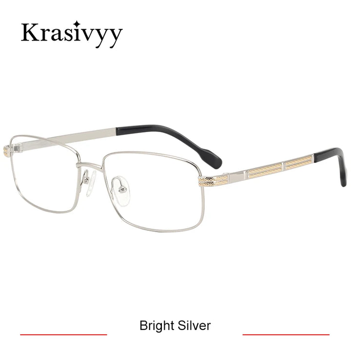 Krasivyy Men's Full Rim Polygon Square Titanium Eyeglasses 350040