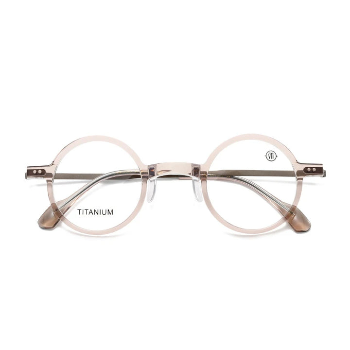 Nobler Unisex Full Rim Round Acetate Titanium Eyeglasses 396100