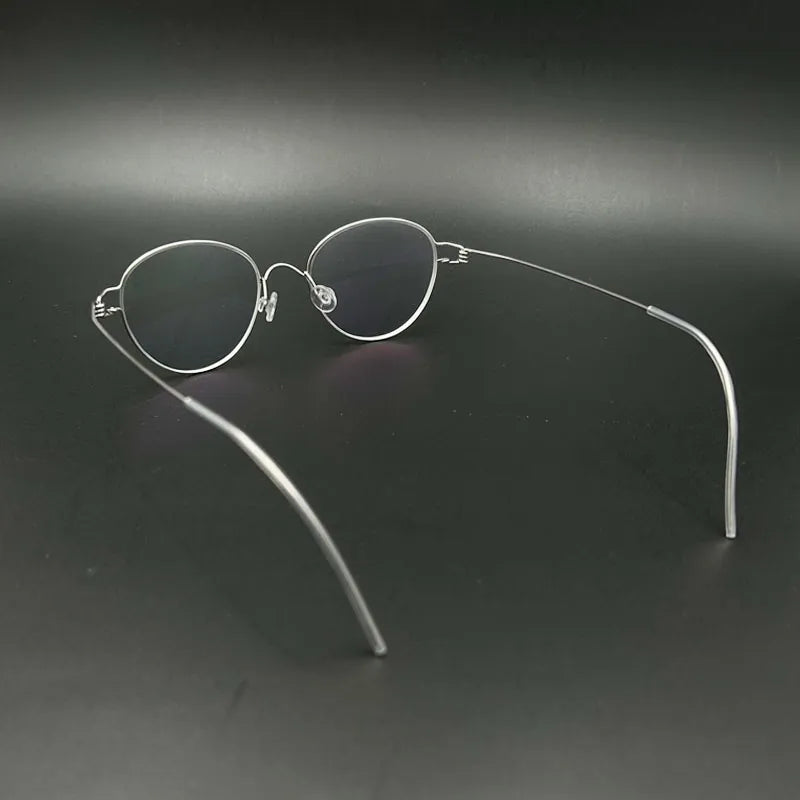 Yujo Unisex Full Rim Oval Round Stainless Steel Eyeglasses Y059 Full Rim Yujo