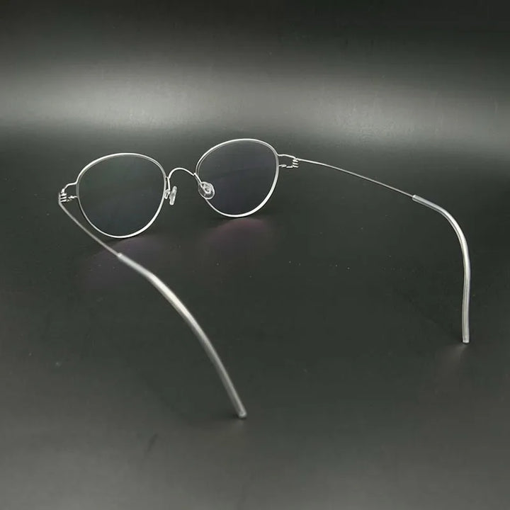 Yujo Unisex Full Rim Oval Round Stainless Steel Eyeglasses Y059 Full Rim Yujo