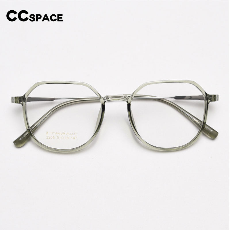 CCspace Unisex Full Rim Square Tr 90 Titanium Eyeglasses 56431 Full Rim CCspace