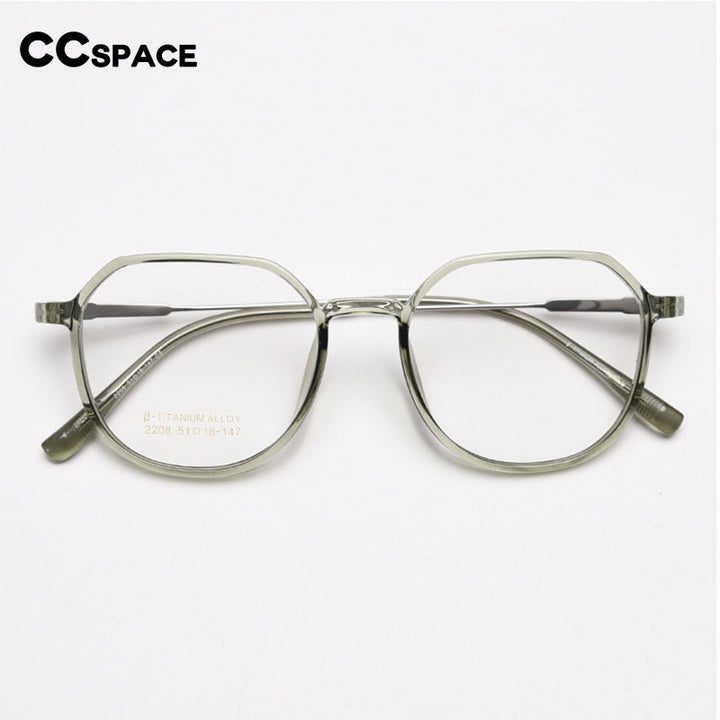 CCspace Unisex Full Rim Square Tr 90 Titanium Eyeglasses 56431 Full Rim CCspace