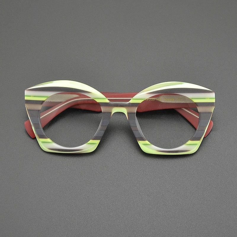 Nobler Women's Full Rim Oval Cat Eye Frosted Acetate Eyeglasses 19388 Full Rim Nobler C7