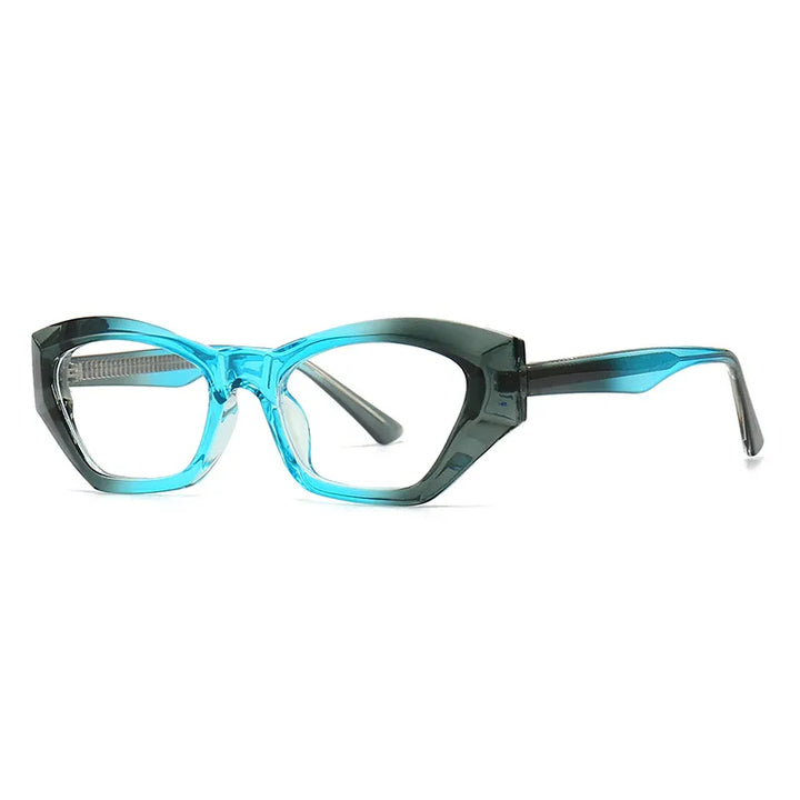 CCspace Unisex Full Rim Cat Eye Tr 90 Titanium Eyeglasses 56842 Full Rim CCspace C7BlueClear
