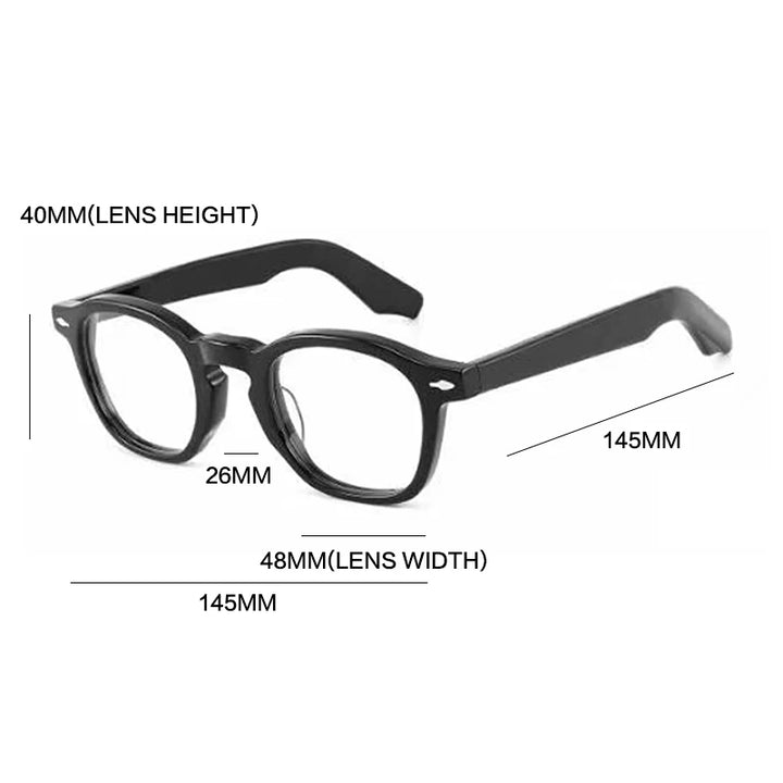 Gatenac Unisex Full Rim Square Acetate Eyeglasses Gxyj1201 Full Rim Gatenac