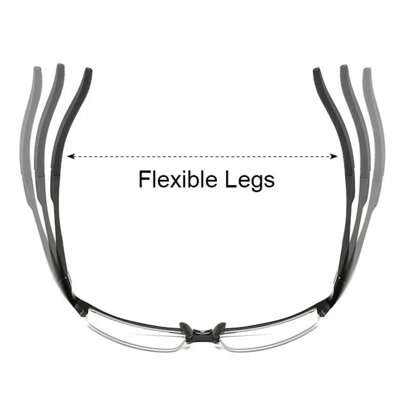 Handoer Unisex Semi Rim Rectangle Titanium Alloy Eyeglasses 8177 Semi Rim Handoer