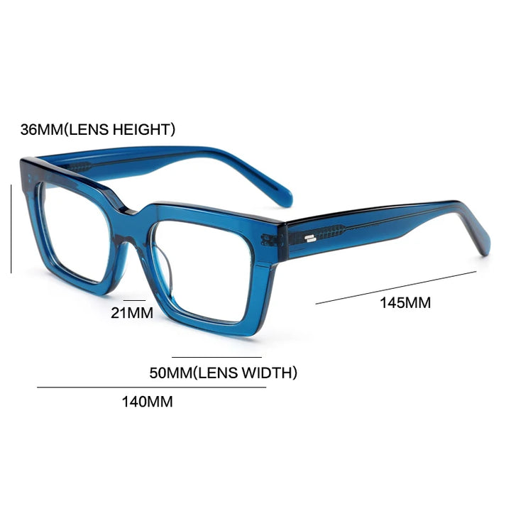 Gatenac Unisex Full Rim Square Acetate Eyeglasses Gxyj-1181 Full Rim Gatenac