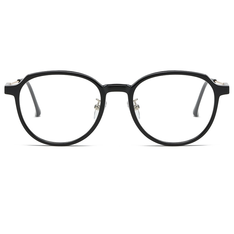 Reven Jate Unisex Full Rim Flat Top Round Polycarbonate Alloy Eyeglasses 81288 Full Rim Reven Jate