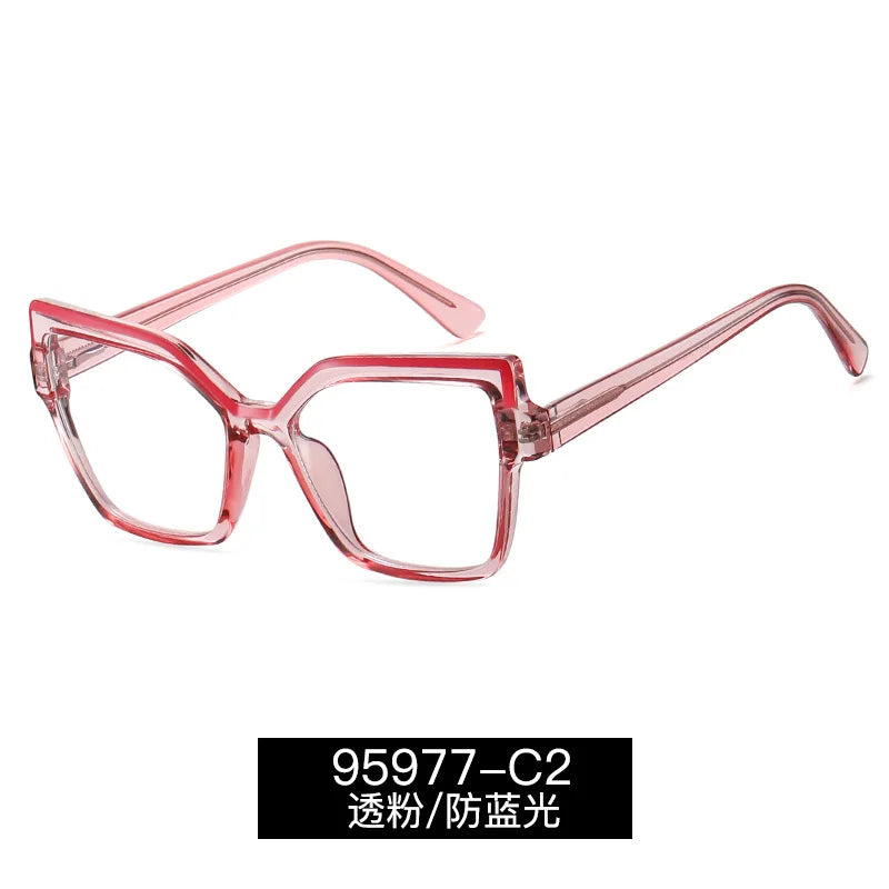 Handoer Women's Full Rim Square Cat Eye Tr 90 Alloy Eyeglasses 95977